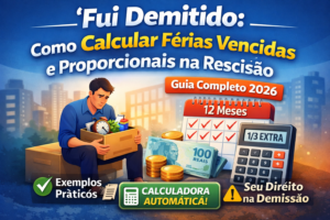 Cálculo de férias vencidas e proporcionais na rescisão após demissão – guia completo 2026